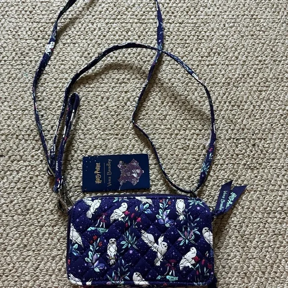 Vera Bradley Blue Crossbody Bag with Owl Pattern - Picture 1 of 4